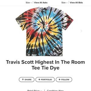 Travis Scott Highest in the Room Tie Dye T Shirt
